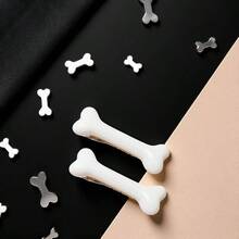 2Pcs White Dog Bone Hair Clips Hairpins Barrette, Punk Personality Women Lovely Hair Band Decoration Design Headwear Hair Clips Clips And Barrettes - 白色 - 查看 2
