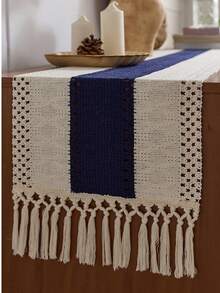 Boho Rustic Farmhouse Dining Table Runners , Dresser Runners Cover Top For Bedroom, Living Room Kitchen, Nightstand, End Table,Fall Thanksgiving Country Table Decor, Bridal Shower, Burlap Table Runner ,Beige Macrame Coffee Table Runners ,Suitable For Bedside Table TV Microwave Washing Machine Refrigerator Dust Cover