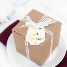 Joycraft 100Pcs Thank You Gift Tags With String - Gold 'Thank You For Popping By' Labels 2.36x2 Inch Popcorn Favor Paper Tags For Baby Shower  Popcorn Bags Gift Wrapping DIY Craft - Perfect For Celebrations And Thoughtful Presentations