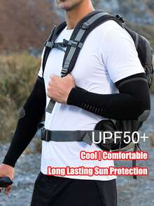 1 par de mangas de protección solar y enfriamiento para hombres - Protección UV, tela transpirable y que absorbe la humedad para el verano de los hombres, diseño ergonómico para golf, ciclismo, correr, pesca, conducir - 4 colores (negro/gris/blanco/azul marino), accesorios deportivos, equipo de sombra para actividades al aire libre, material que absorbe la humedad, tela con protección UV, regalos para hombres
