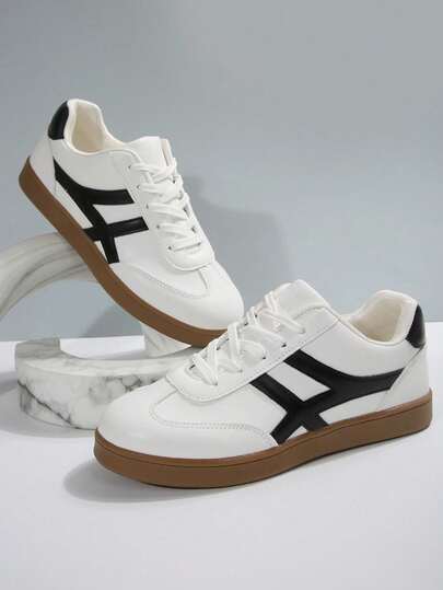 Women's New Spring/Autumn Round Toe Casual Outdoor Sports Shoes, Geometric Patchwork Striped Pink Vulcanized Shoes, Comfortable Soft Leisure Sports Shoes, Canvas Shoes