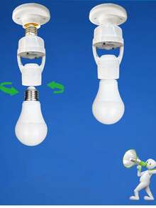 1/2pcs Motion Sensor Light Socket, Smart Screw-In Bulb Holder Adapter, E26/E27 Motion Activated Light Base, Automatic Lighting Control For Garage, Storage Room - White - View 7