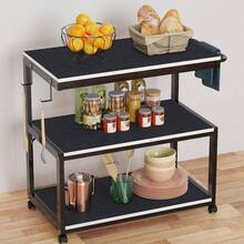 Shelf Liners Kitchen Cabinets Non Adhesive Drawer Liner Bathroom Waterproof Refrigerator Liners Shelves Fridge Plastic Mats Cabinet Cupboard Liner Black 11.8x 59 Inches - 最初的 - 查看 6