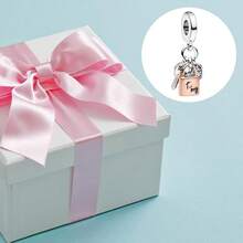 Jewelry Movie Heros Character Charms Women Bracelets And In 925 Sterling Silver,Mother's Day Birthday - 雙色鑰匙掛鎖心型三重吊飾 - 查看 6