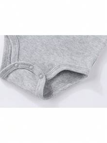 3 Pcs Baby Boy Girl 0-12months Sleeveless Bodysuit Cute Round Neck Cotton Toddler Outfits Four Seasons - Grey - View 8