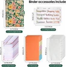 Budget Binder, A6 Money Saving Binder With Cash Envelopes, PU Leather Challenge, Zipper Envelopes, Budget Sheet And Category Sticker Labels2025 - Pink Floral - View 9