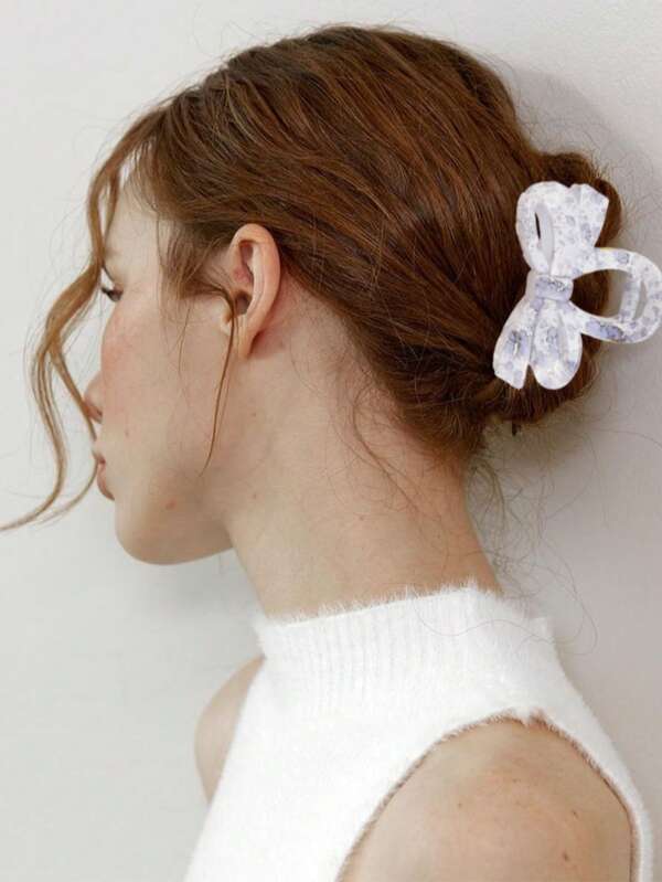 1 pièce/2 pièces/3 pièces/6 pièces Pince à cheveux imprimée d'automne de 8 cm, accessoire de cheveux durable pour queue de cheval haute, accessoire de mode pour l'arrière de la tête des femmes, style polyvalent, convient pour assortir les couleurs sombres en automne et en hiver, fêtes, maison, cadeaux de vacances, cadeaux de remise des diplômes, convient pour porter dans divers scénarios. Pinces à cheveux mode Hiver