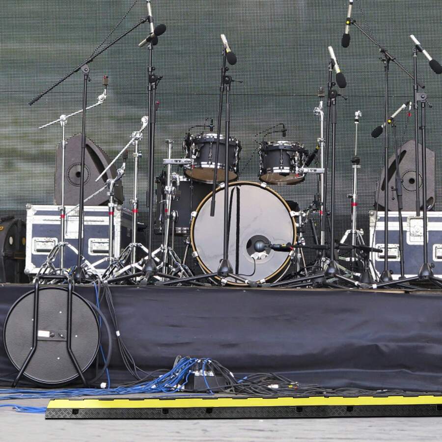 3 PC Cable Protector Ramp 2 Channels 12000 Lbs Load Cable Cable Cover Ramp