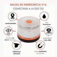 Traffic-Approved Emergency Car Light, With SIM Card And Paid Data Until 2038, Traffic-Approved V16 Beacon With Geolocation, Mandatory January 2026, V16 Light With Geolocation 3.0, Approved By Traffic Authorities - LUZ-V16-EX-1 PCS - 查看 2