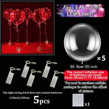 5 件/7 件/8 件/10 件/9 件/1 件/2 件 LED 发光透明气球 - 适用于婚礼(需要充满氦气才能漂浮)、生日和单身派对、带氛围照明气球(不含电池)、圣诞派对装饰、情人节装饰、周年纪念、场景装饰 - LED發光燈串 - 查看 15