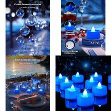 Amagic Blue LED Tea Lights Candles 24 Pack Battery Operated Flameless Tea Lights Long Lasting Colored Tealights Candles For Halloween And Festival Celebration Party Wedding Table Decor Birthday# DOUYYY
