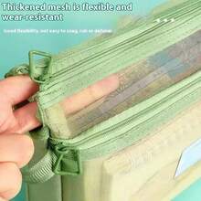 Bolsa de Libros de Gran Capacidad Bolsa de Tutoría de Doble Capa Bolsa de Documentos de Clasificación Bolsa de Almacenamiento Transparente y Portátil - Azul - Ver 4