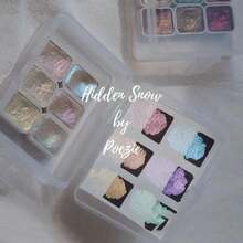 1pc - Professional Art Use 6-Color Mini Palette With Glitter, Suitable For Chinese Painting, Thangka, Calligraphy - Compact & Durable Transparent Storage Box - Ideal For Travel And Daily Use - Easter, Day Of The Dead, Halloween, Thanksgiving, Christmas, Fall And Back To School Gifts, Versatile Art Supplies, Professional Watercolor, Frozen Watercolor, Micro Particle Watercolor