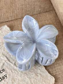 3个/1个 8厘米/3.15英寸 粉色、白色、蓝色花朵造型塑料发夹，优雅百搭，适合日常、休闲、派对、通勤、度假、扎马尾、盘发、洗脸、化妆等场合，时尚发夹，冬季发饰，夏季、假日、旅行必备 - 彩色 - 查看 6