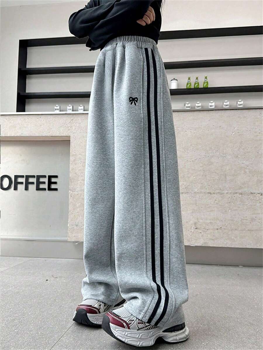 Girls Casual Straight-Leg Pants, Children Versatile Wide-Leg Trousers, New Tween Girl Wear - Grey - View 1
