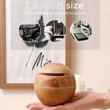 1pc Wooden Cool Mist Humidifier & Aroma Diffuser With Color Mood Lamp, Suitable For Home, Office, Car, Nursery. This Aroma Diffuser Also Features Color-Changing Light Function, Making It An Ideal Choice For Bedroom Decor. - Multicolor - View 6