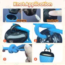 USB自动移动弹跳球互动智能狗狗玩具，适合中大型犬，宠物礼物 - 藍白色 - 查看 8