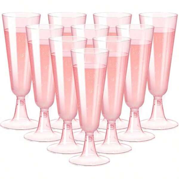 10/25 pezzi Flûte da champagne da 150ml/5oz, bicchieri da cocktail trasparenti per brindisi, adatti per picnic, matrimoni, feste, eventi e celebrazioni all'aperto. Eleganti e facili da pulire, ideali per Capodanno e Natale. (Bicchieri in plastica - Decorazione torta - Decorazione matrimonio - Decorazione compleanno)