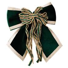 Large Red Flocked Bow Decoration, Suitable For Holiday Party Decor