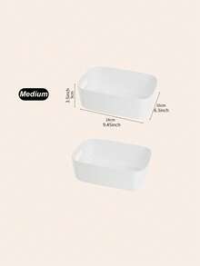 1 件/2 件/3 件 3 种尺寸塑料收纳盒/篮子,用于桌面零食、杂物、化妆品等,适合在宿舍、厨房整理,矩形形状 - 白色 - 查看 21