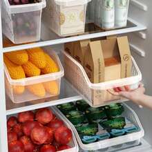 1pc/Set Food Storage Basket, Kitchen Fruit & Vegetable Organizer Basket, Plastic Produce Bin, Kids Toy Storage Basket
