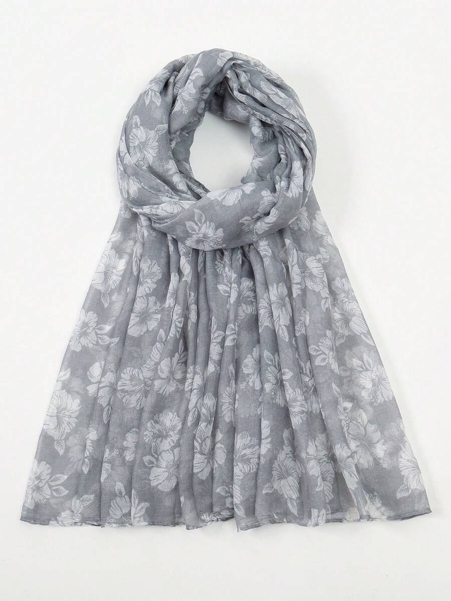1pc Floral Print Casual Cute Party Polyester Scarf, All Season