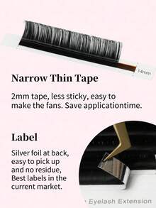 12 Rows/Box Premium Cashmere Mink Eyelash Extensions - Volume Lashes 0.03/0.05/0.07mm (C/CC/D Curl) - Mixed Length 8-15mm - Individual Cluster Fluffy Lashes For Professional Use - Black - View 5
