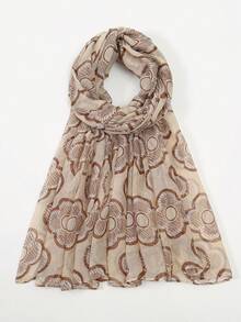 1 Stück Blume Muster süßer, lässiger Streetstyle Polyester Schal, ganzjährig