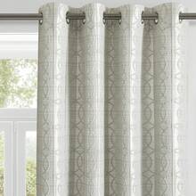 Beige And Black% Blackout Geometric Pattern Curtains, 52 Inch Wide 96 Inches Long 2 Panels, Thermal Insulated Noise Reducing Anti-Rust Grommet Drapes Bedroom Living Room,, Modern Style, Energy-Efficient - 水藍色和銀色 - 查看 12