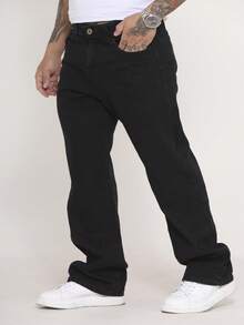 Men's Balao Jeans Oversize Wide Leg Pants Without Elastane - Black - View 7