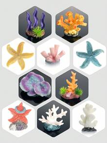 مجموعة من 10 قطع من الزينة المحاكية للشعاب المرجانية والنجوم البحرية والأعشاب البحرية ذات موضوع المحيط، مناسبة لخزانات الأسماك المياه العذبة والمالحة. ديكور نباتات بحرية - سهلة التنظيف، بأشكال تحت مائية جميلة وتصاميم مثيرة للاهتمام ونقوش دقيقة، وهي هدية مثالية لهواة خزانات الأسماك. - متعدد الألوان - مشاهدة 12