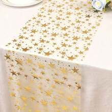 1/3pcs Gold Star Shaped Table Runner, Suitable For Wedding, Party, Birthday, Buffet, DIY Decoration - Multicolor - View 2