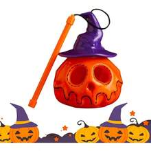 Calabaza Iluminada de Halloween Decoracin De Linternas Calabaza Esqueleto Decorativa Luces Espeluznantes Accesorios Para Fotos Decoracin Halloween Para Interior Jardn Csped Porche Casa De - Nueva linterna de calabaza esquelética estilo B - Ver 2