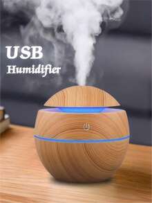 1pc Wooden Cool Mist Humidifier & Aroma Diffuser With Color Mood Lamp, Suitable For Home, Office, Car, Nursery. This Aroma Diffuser Also Features Color-Changing Light Function, Making It An Ideal Choice For Bedroom Decor. - Multicolor - View 13