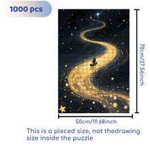 ZITBEL A Sky Full Of Stars 500pcs/1000pcs Jigsaw Puzzle, Scratch-Resistant, Interactive Family Game & Brain-Boosting DIY Decor, Perfect For Halloween, Christmas & New Year Gifts, Family Puzzle Game - 500 chiếc - Xem 7