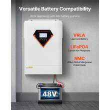 Hybrid Solar Inverter, 6000W, All In One Pure Sine Wave Power Inverter Charger, 48V DC To 220/230V AC, With Built-In 120A MPPT Solar Controller, For Off-Grid System Lead Acid Lithium Battery - 6000W - Xem 5