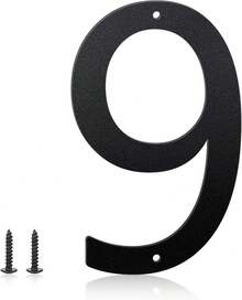 Números de casa de 6 pulgadas y letras de metal para carteles al aire libre, números de casa para exteriores, letras de dirección y números de aluminio para puerta, buzón, jardín, perfecto para el - número 9 - Ver 13