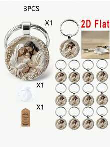 15 brelocuri religioase 2D plate cu tematică Iisus Hristos și etichetă de mulțumire, cadou creștin, potrivite pentru evenimente bisericești și accesorii zilnice pentru chei, accesorii auto, cadouri pentru femei și bărbați - Multicolor - Vizualizare 5