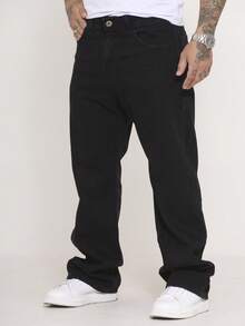 Men's Balao Jeans Oversize Wide Leg Pants Without Elastane - Black - View 5