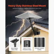 Starlink Gen 3 Mount, Adjustable Angle Wall Mounting Standard Gen 3 Pipe Kit, Heavy-Duty Steel Long Starlink Pole Adapter, Compatible With Gen3 And V3, Easy To Assembly, Black - Bộ chuyển đổi cực dài - Xem 2