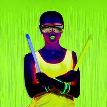 MegaL Glow In The Dark Party Supplies 2 Pack Neon Party Decorations 6.6 X 6.6 Ft Fluorescent Macaron Yellow Tinsel Foil Fringe Curtains Photo Booth Prop Backdrop Streamer Birthday Party Decor# DOUYYY