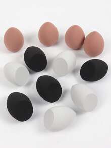 [12pcs Water-Absorbent Makeup Sponges] 12pcs Latex-Free, Water-Absorbent Polyurethane Makeup Sponges - Suitable For Liquid, Cream, And Powder Foundations - Available In Multiple Colors - Multicolor - View 4