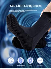 A Pair Of Diving Socks, 3MM Men's And Women's Swimming Warm, Deep Diving And Snorkeling Socks, Long Anti Slip And Wear-Resistant Beach Socks