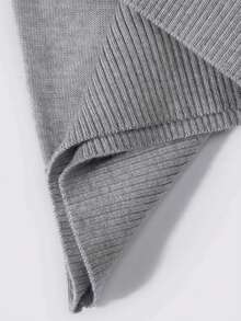 男士纯色长袖休闲百搭高领毛衣 - 灰色 - 查看 5