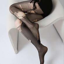 Medias de mujer con diseño rasgado, de malla, transparentes y con agujeros, estilo gótico, accesorios de moda - Negro - Ver 2