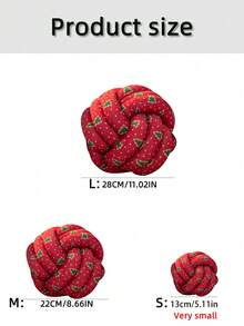 1 pièce Boule tricotée à la main, coussin décoratif, coussin de décoration thème Noël, doux et confortable, convient pour le salon, le canapé, la tête de lit de la chambre, cadeau, toutes saisons, rouge