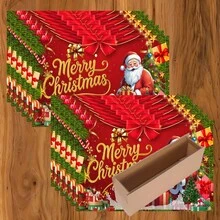 1 Stück/4 Stücke/6 Stücke Weihnachtsmann Muster Leinen Tischsets, geeignet für Esszimmertisch, Weihnachten, kann als Weihnachtsgeschenk, Weihnachtsdekoration verwendet werden, ganzjährig einsetzbar, moderne waschbare Tischdekor, Raumdekoration, Tischsets, Untersetzer, Küchen- und Esszimmertischmatten, Innen- und Außenpartydekoration, Heimdekoration, ideales Geschenk