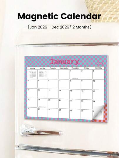 Trees 2026 Magnetic Calendar - 12 Months Fridge Planner With 12 Removable Large Date Frames, Suitable For Reminders, Meal Planning, Work, Home, Office, School, Perfect Gift