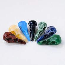 1pc Unique Marbling Patterns & Pocket-Sized Home/Office/Jewelry Decoration Gift, Skull Decoration, Office Ornament, Artistic Sculpture, Artisan Carving, Miniature Sculpture, Home Stylists Halloween Gift