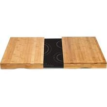 STARLEY-Juego De 2 Tablas De Cortar Con Función Cubre Vitrocerámica, 56x54x4cm,Material Bambú - Caqui - Ver 1